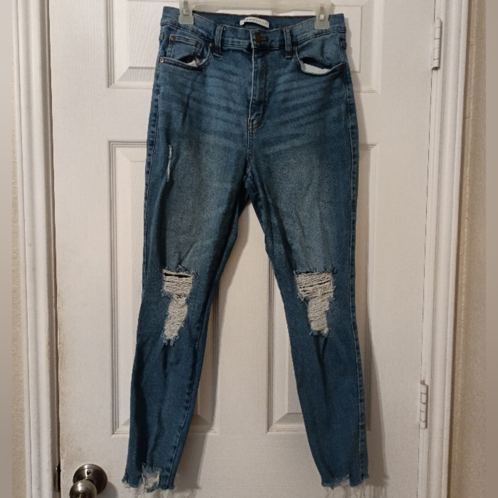 Women's Blue Distressed Jeans